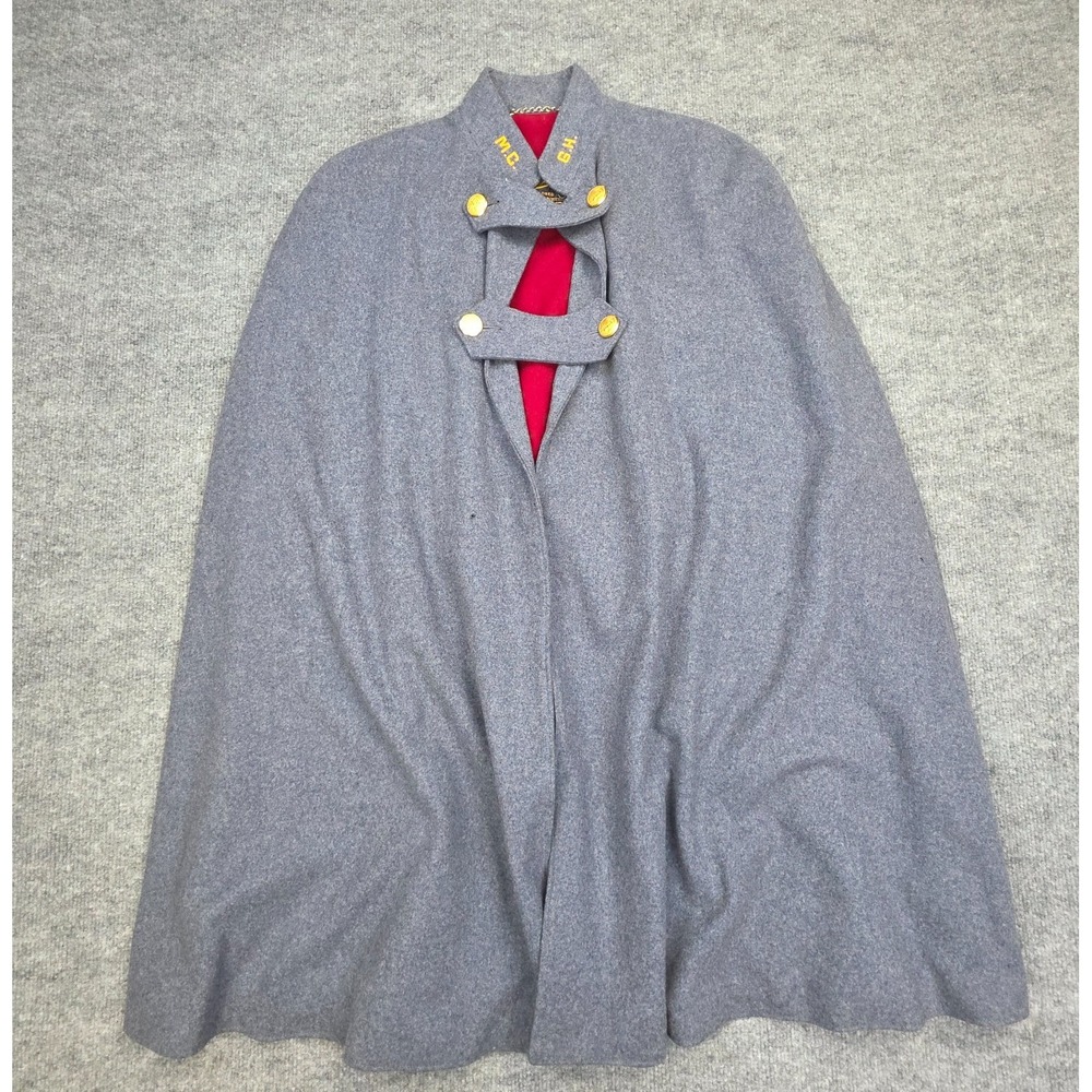 Vtg WW2 1940s WWIl Bruck's Nurses US Navy Gray Wool Cape Coat Cloak *READ